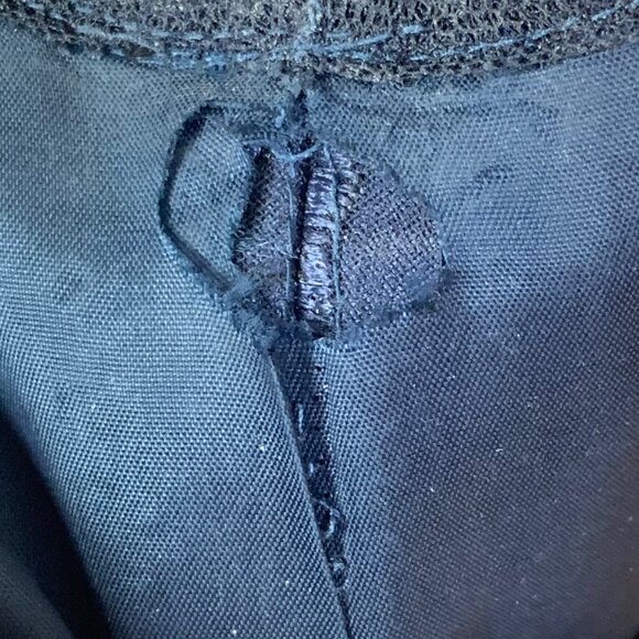 Adrianna Papell Lace Sequin Taffeta Cocktail Dress 10 Knee Length Fit Flare Navy - Picture 12 of 12